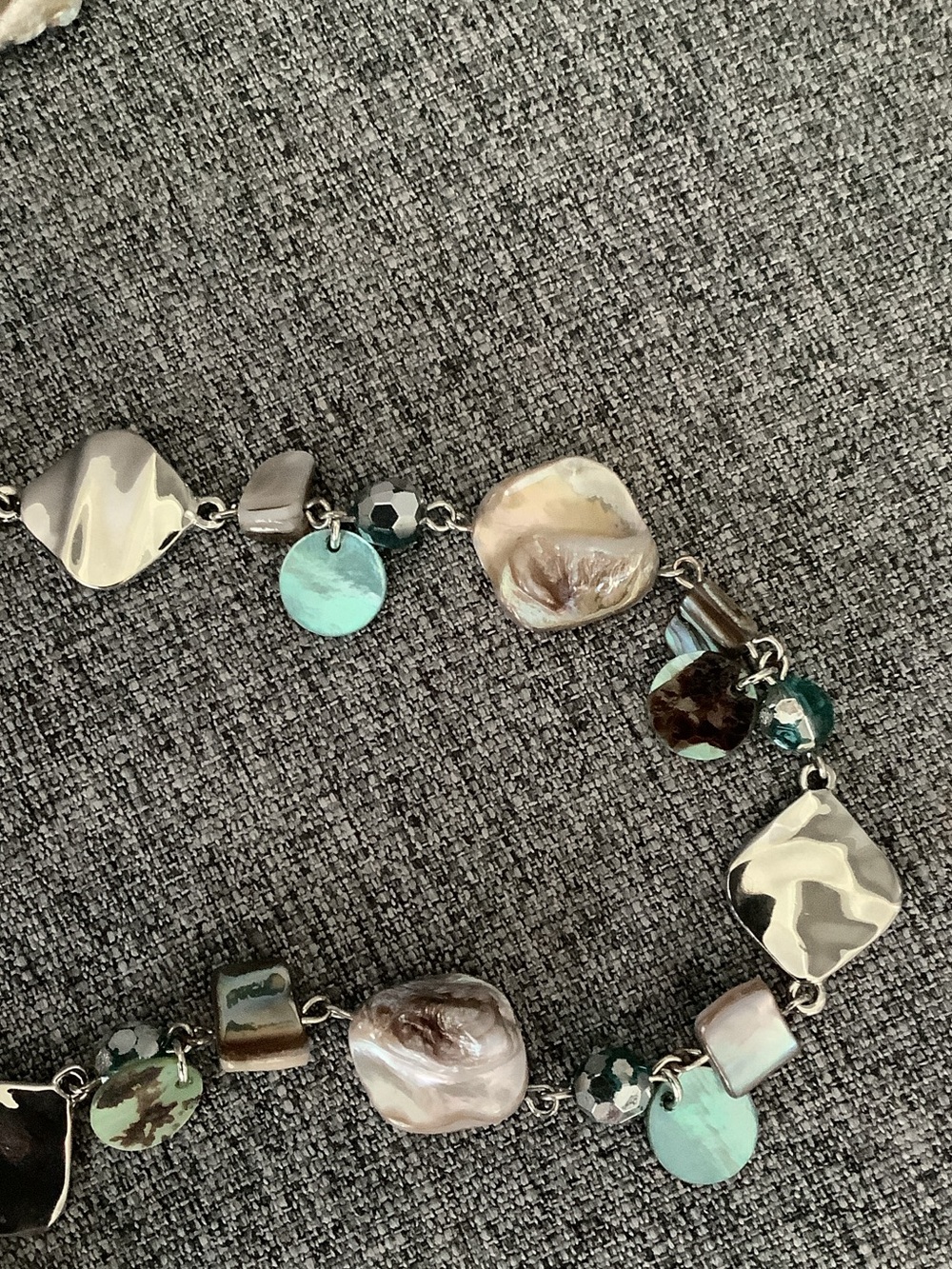 Lia Sophia Aqua and Natural Shell Long Layering Necklace - Picture 4 of 6